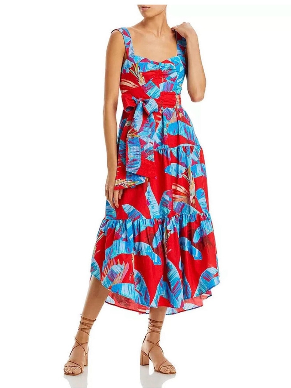 FARM Rio Sweet Jungle Cotton Midi Dress, Size L, NWT 🇧🇷